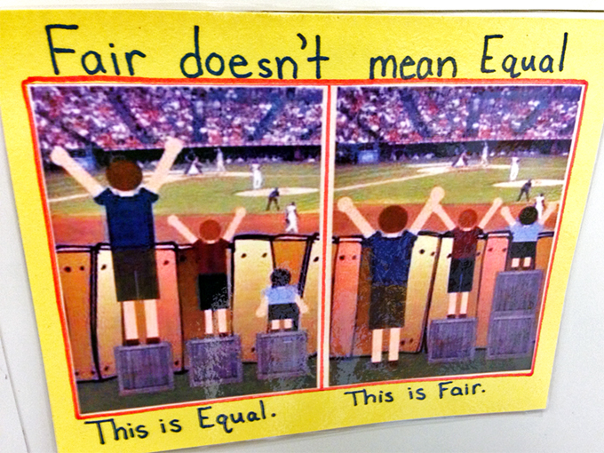 Fair doesn’t mean equal
